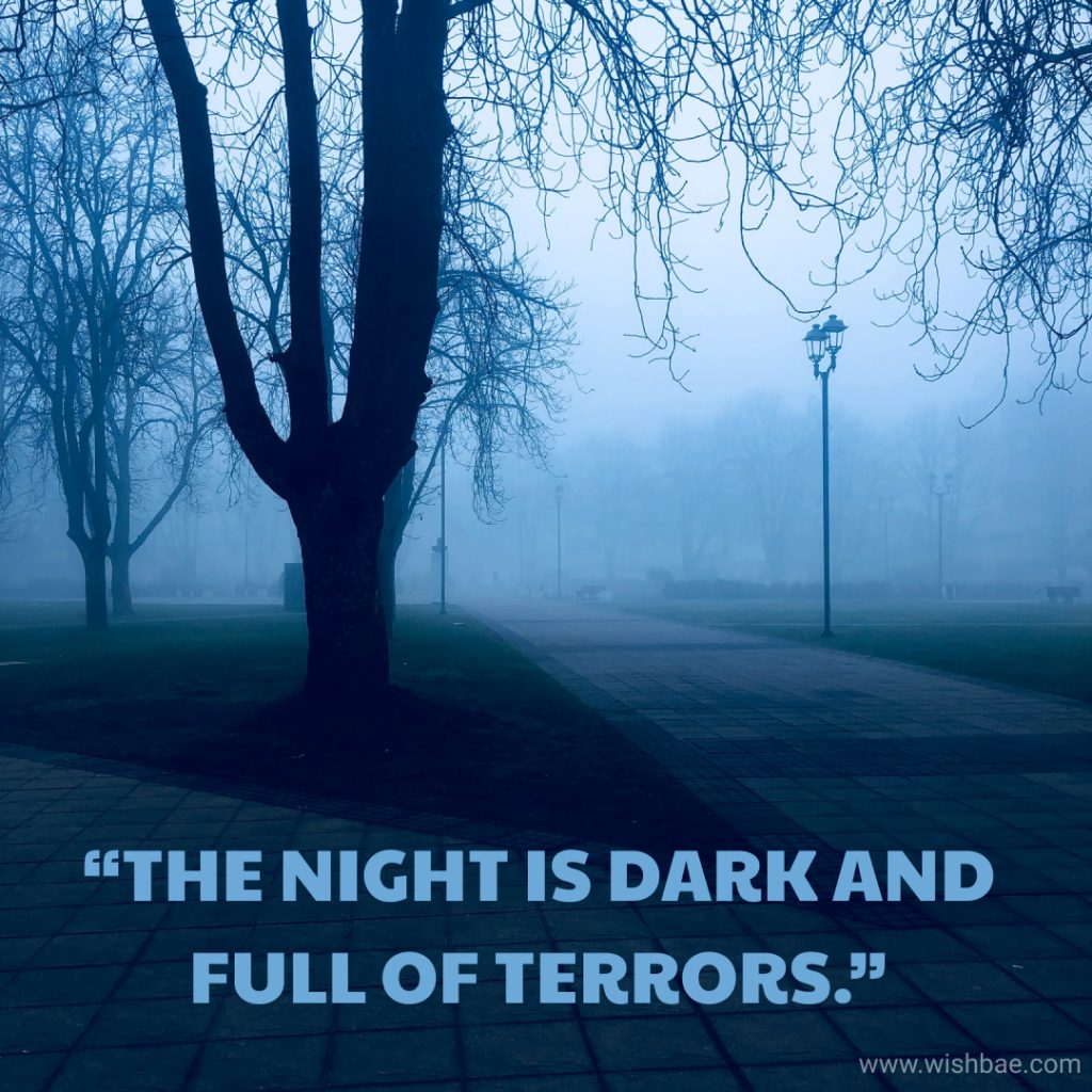 The night is dark and full of terrors