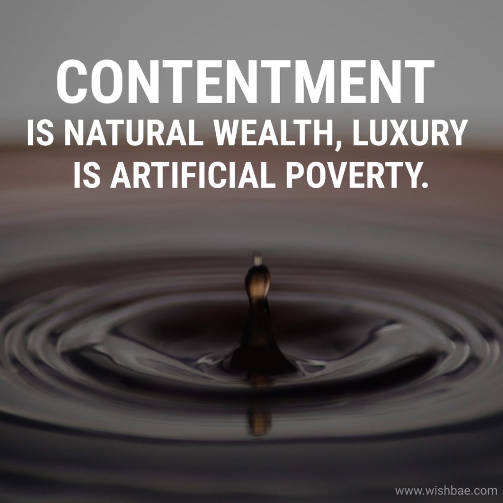 Happiness comes from contentment