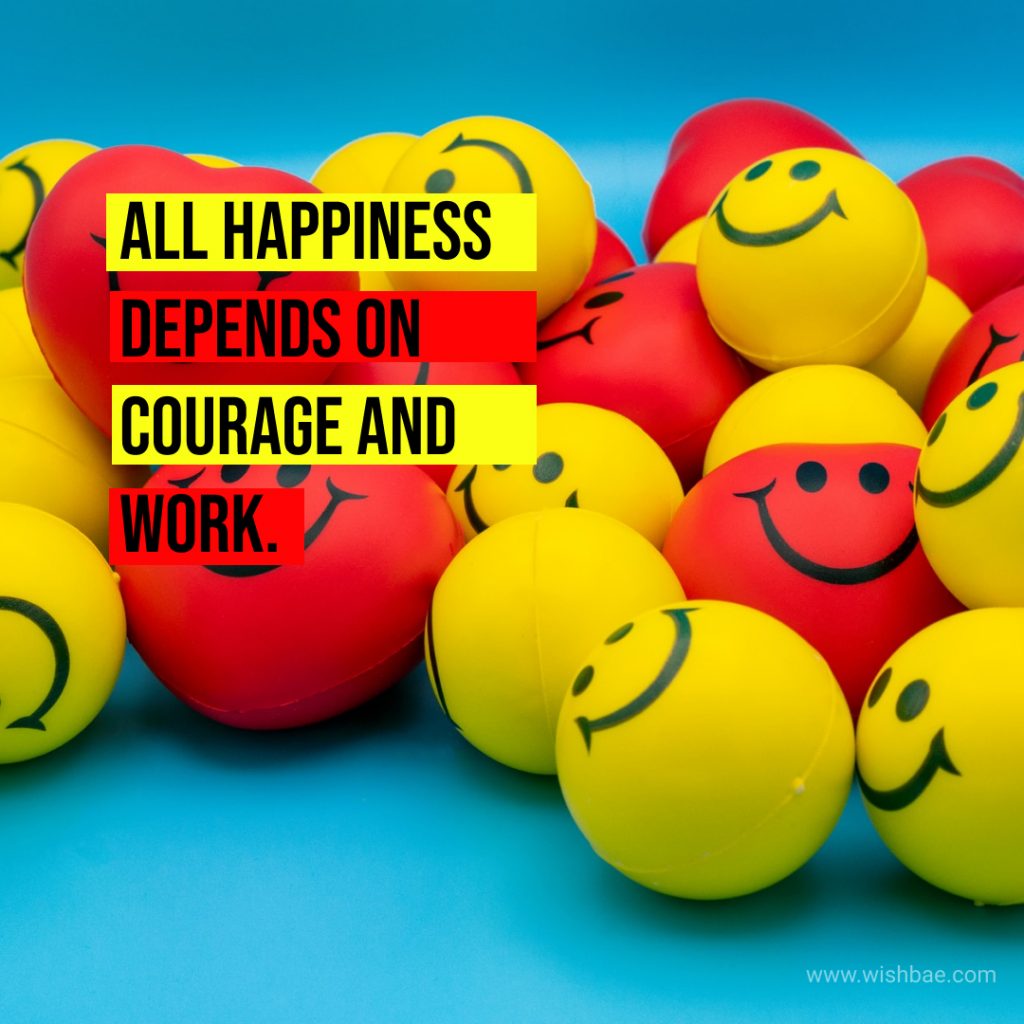 All happiness depends on courage and work.