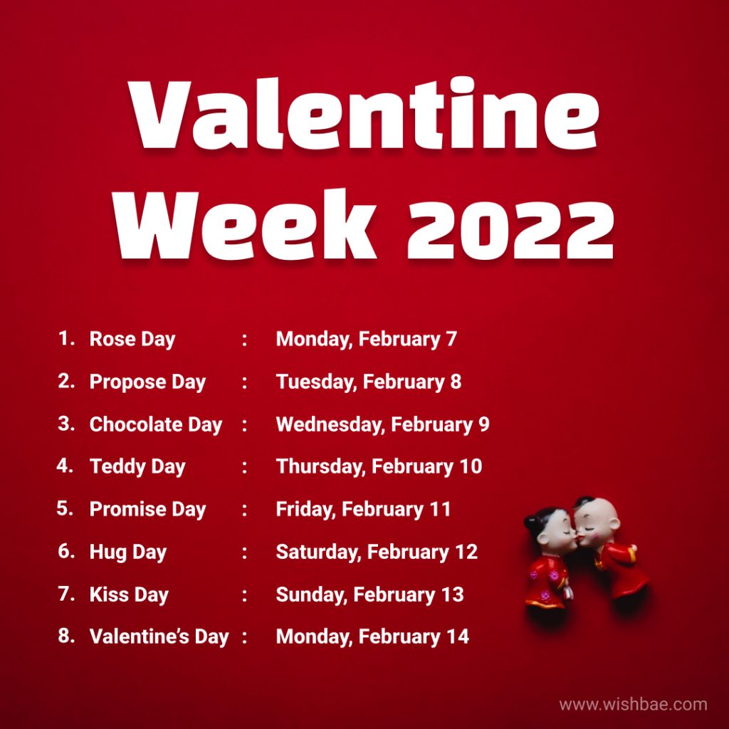 valentine week list 2022