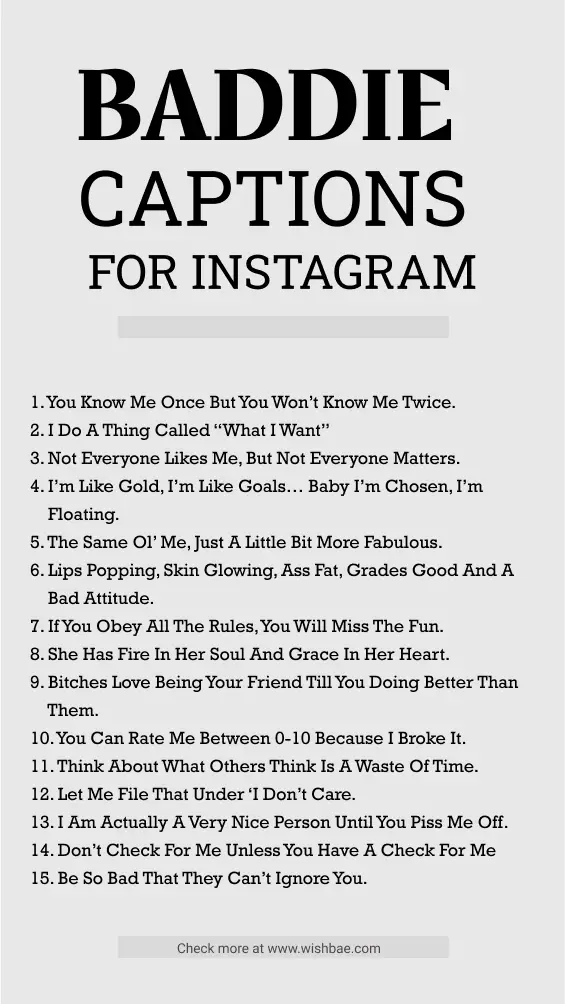 baddie captions for instagram pinterest