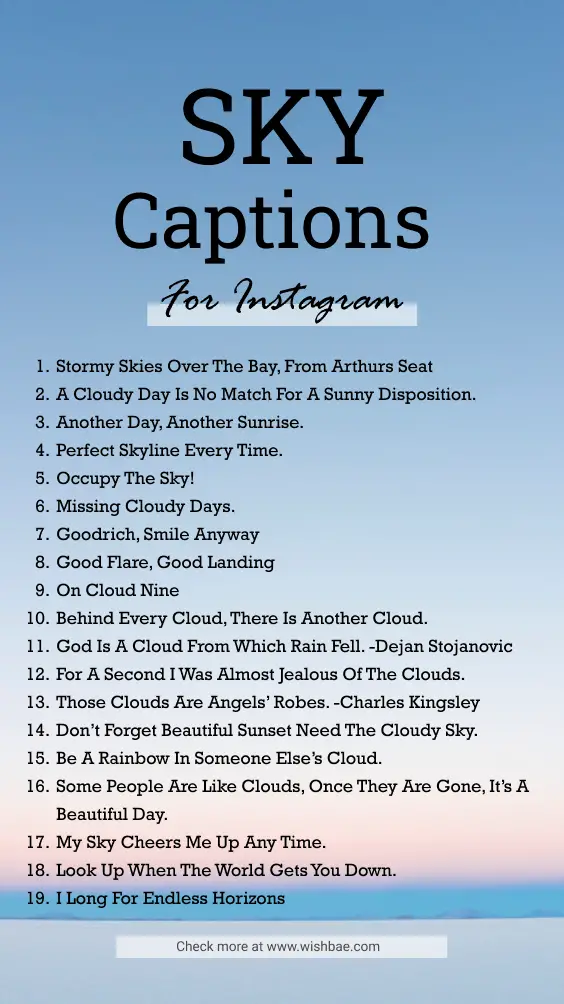 sky captions for instagram pinterest