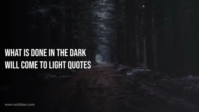 What is Done in The Dark will Come to Light Quotes